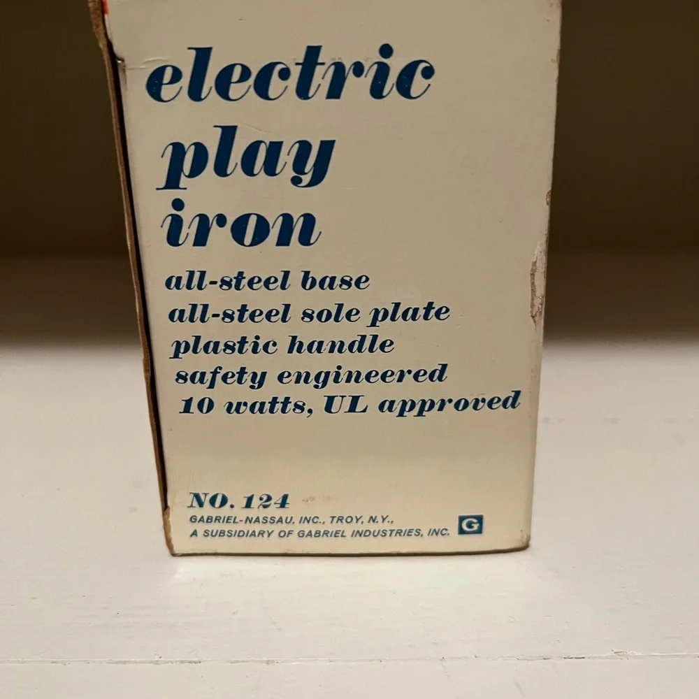 Rare New in the Box Vintage Kids Electric Play Iron Toy - Blue and White - Picture 5 of 9